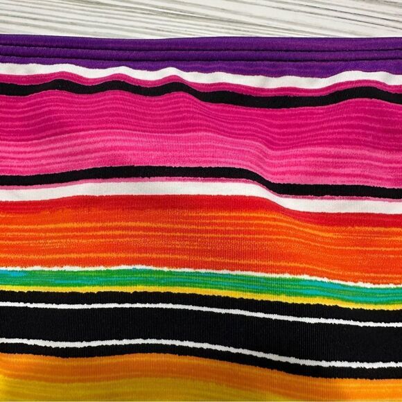 LAUREN RAPLH LAUREN SUNSET MULTI COLOR STRIPE BOHO SWIMSUIT BIKINI BOTTOM 8 - Picture 2 of 9